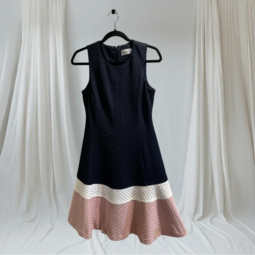 Eliza J Black and Pink Colorblock Midi Dress - Picture 6 of 6